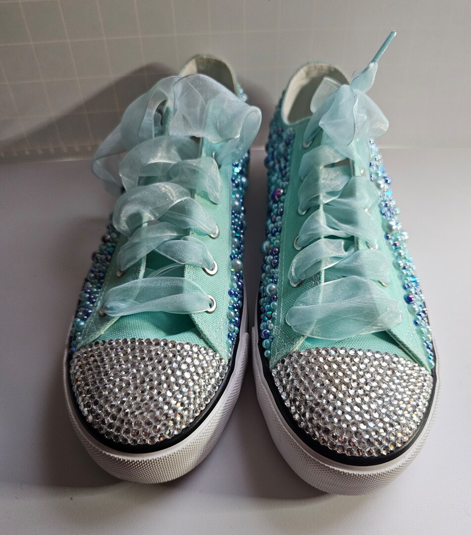 Rhinestone low top tennis shoes with Custom colors MakerPlace